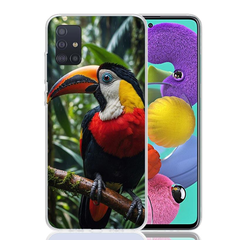 Tropischer Tukankäfig Handyhülle Für Samsung Galaxy A52 A32 A22 A12 A02S A50S A30S A51 A31 AA71 Note 20 Ultra 10 S10 Plus Galaxy A52 A