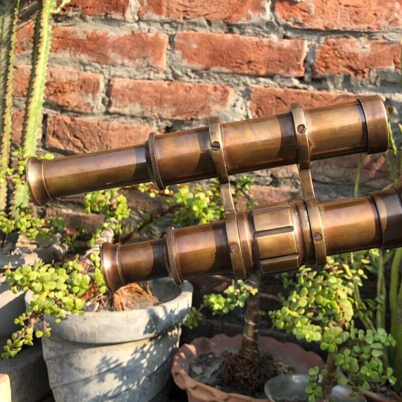 Antique Brass Telescope 18 " With Wooden Tripod Stand Nautical Floor Standing Antique Finish & Brass Polish