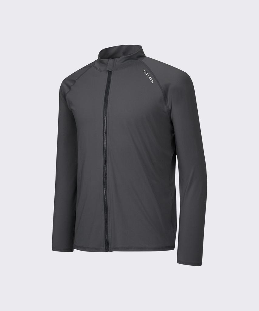 Leijibi Multi-Cooling Essential Loose Fit Zip-Up Rash Guard M Charcoal