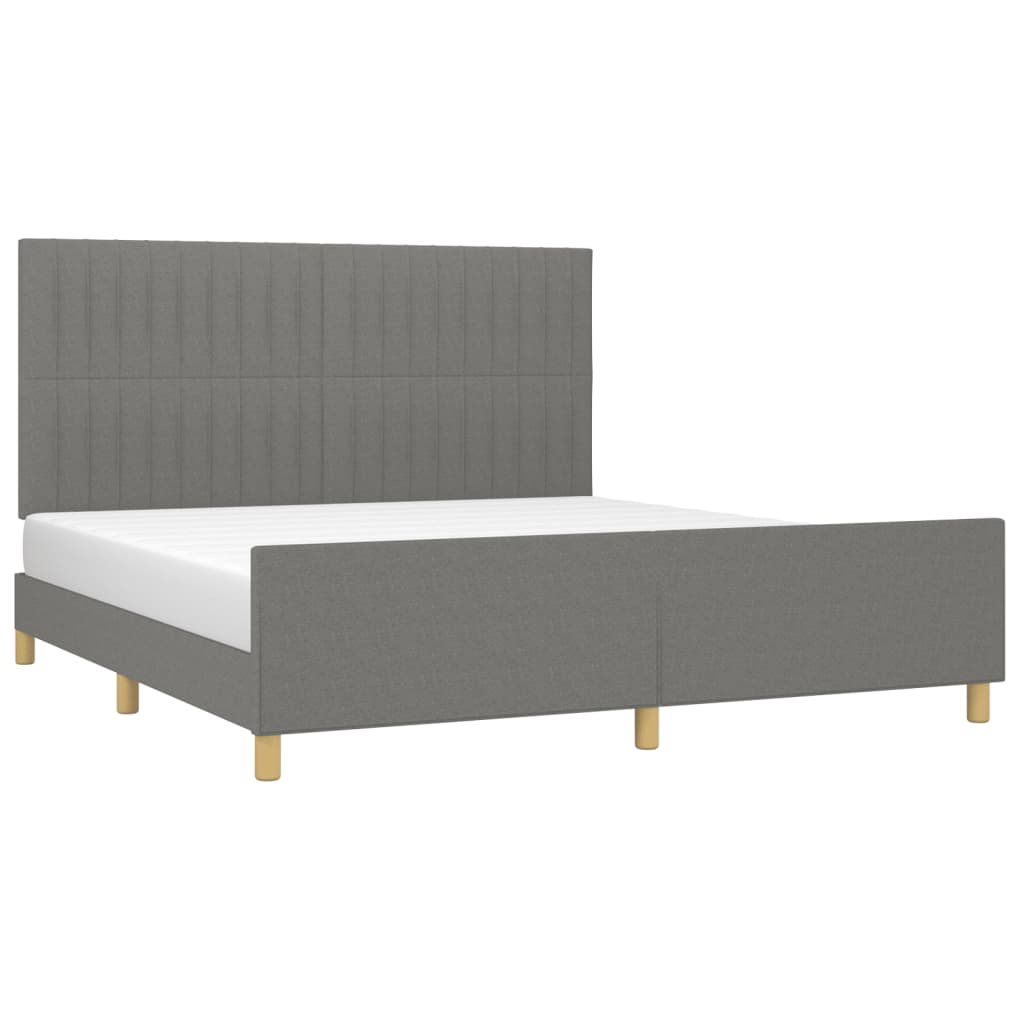 Vidaxl Bed Frame Without Mattress, Dark Gray, 180X200 Cm, Upholstered