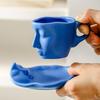 European Style Kissing Face Cups Face Shape Tea Cup Decorative Artistic Ceramic Mug Home Use