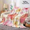 Tropical Hibiscus Shell Citrus Flannel Blanket Warm Soft Halloween Christmas Couch Warm Cozy Decorative Decor for All Season