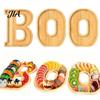 Kitchen Serving Supplies 3Pcs Halloween BOO Letters Fruit Tray, Large Fillable Candy Server, Snacks Themed Party Appetizer Board Cookies Platter,
