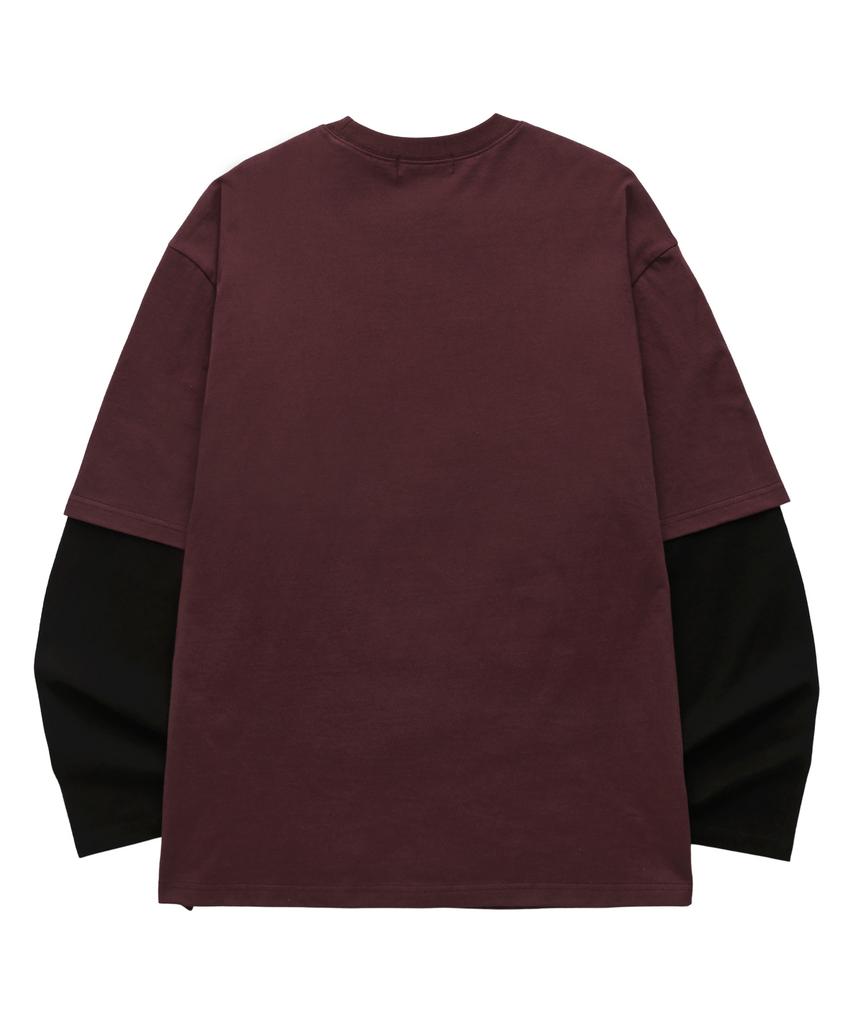 VANNWORKS Layered Broken Star Long Sleeve (Vvll0220) Burgundy/Black (C Type)