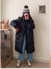 2025 Women's White Mid-Length Hooded Down Jacket - Winter Korean Style, Over-the-Knee, Loose Fit, Thick & Warm Coat