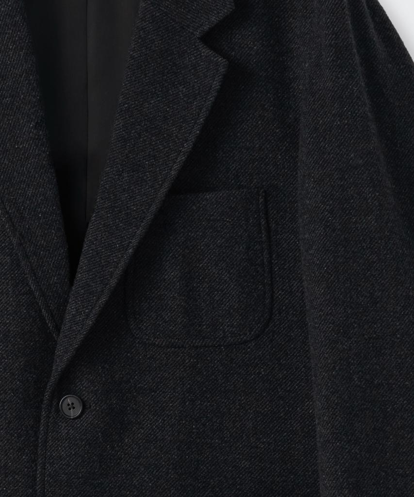Musinsa Standard Wool Blend Traditional Out-Pocket Blazer [Charcoal Grey]