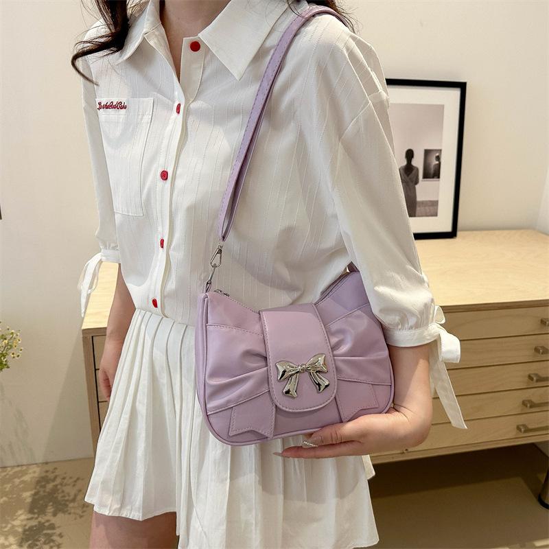 New Chinese Niche Bow Underarm Bag for Women Fashion Design Fold Cloud Bag One-shoulder Crossbody Bag for Women