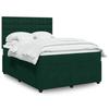Exclusive House - Slatted Bed Base and Mattress Dark Green 160x200cm Velvet