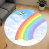 1pc Rainbow Stars Round Chair Mat Area Rug - Non-Slip, Floor Mat for Office, Bedroom, and Indoor Decor C1125424