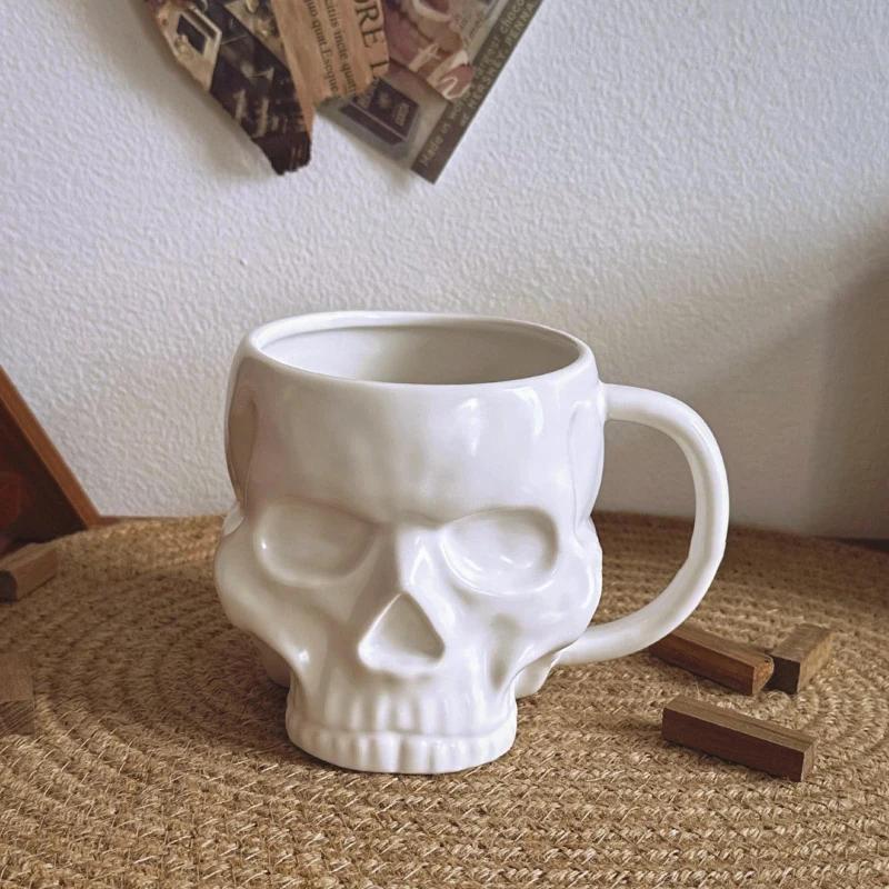 Mörk gotisk stil Konst Ben Skalle Mugg High-end Udda Nischdesign Kopp Halloween-present