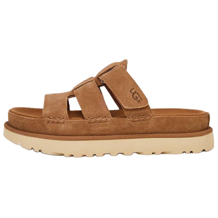 UGG Papuci de casă rezistenți la abraziune, pentru femei, culoarea castanei 1174090-CHE