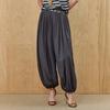 Washing Cotton Blend Banding Wide Harem Pants Ze08ql500na