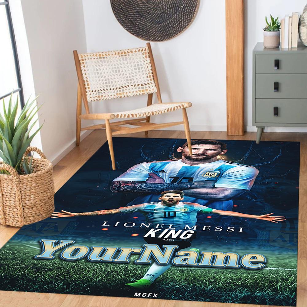 Messi 279 Personalized Name Floor Rug Office Rug Design for Game Room Foyer Outdoor Study Room Antislip Carpet Office Home Decor