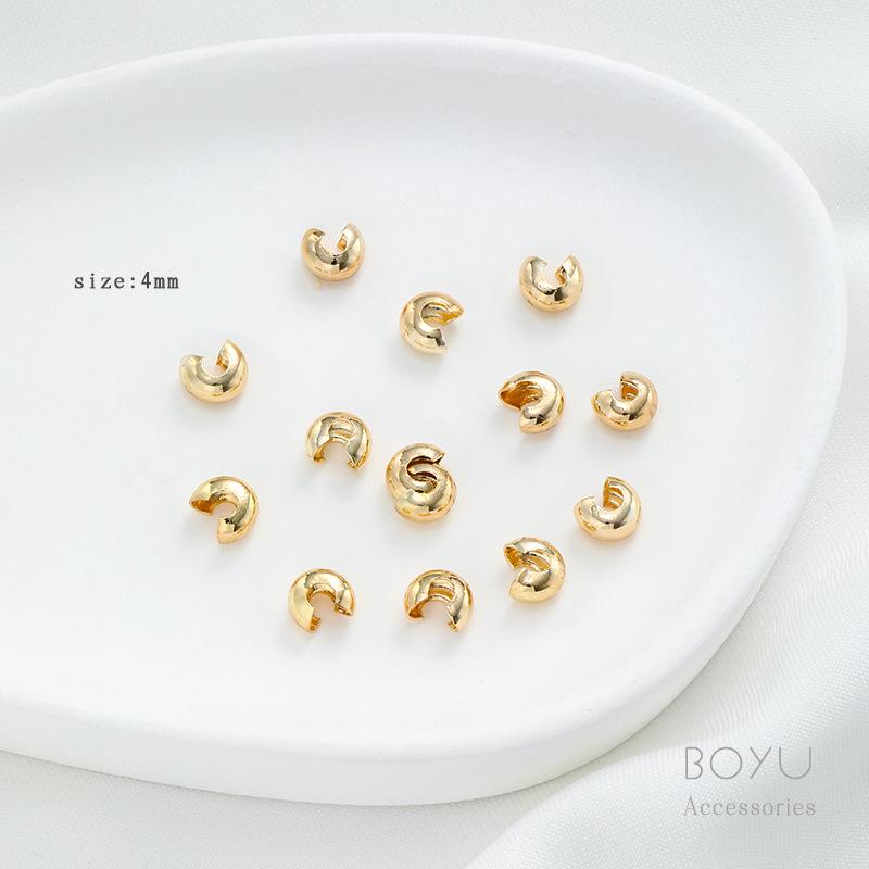 Boucle Fermoir Positionnement Or 14K pour Collier de Perles DIY - Embout de Perle Préservant la Couleur