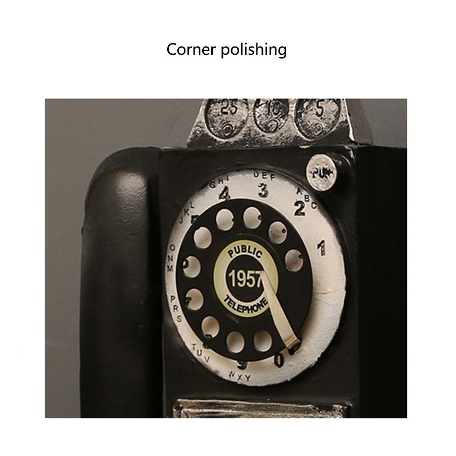 Amerikanischer Landhausstil Wandmontiertes Münztelefon Modell Retro Kabinentelefon Dekor