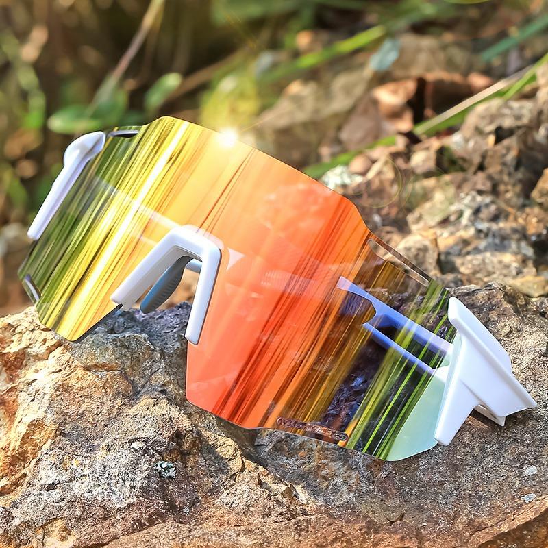 Large frame cycling glasses with color changing lenses windproof sand resistant UV protection for outdoor running