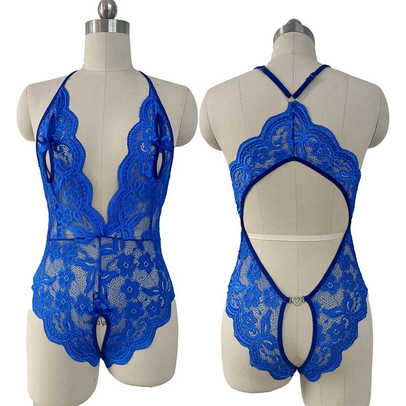 Teddy Piece Sexy One Lingerie Bodysuit Open Bra Crotchless Underwear Transparent Lenceria Erotic Mujer Femme Sexy Suit Lingerie