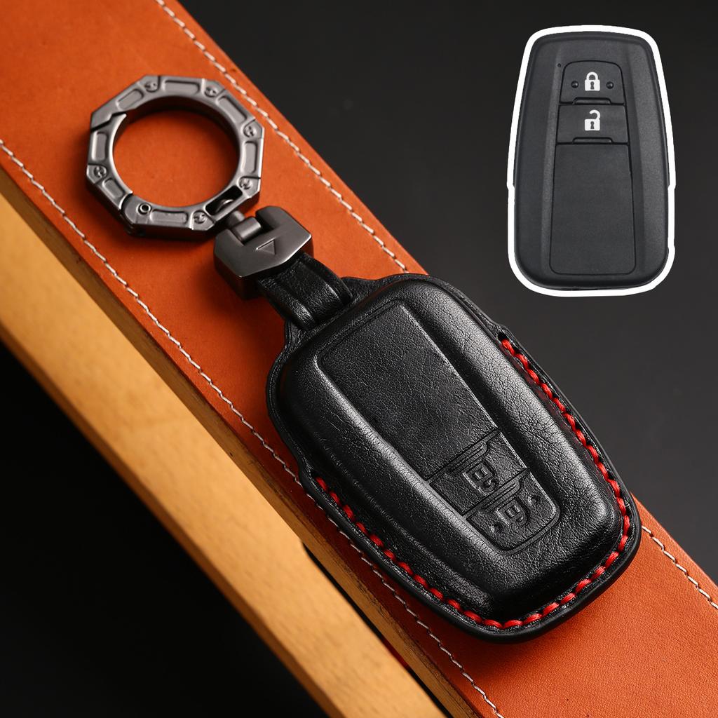 For Toyota Chr Camry Prius Land Cruiser Prado Furniture Corolla Yaris Rav4 Highlander Leather Car Key Fob Case Cover Accessories