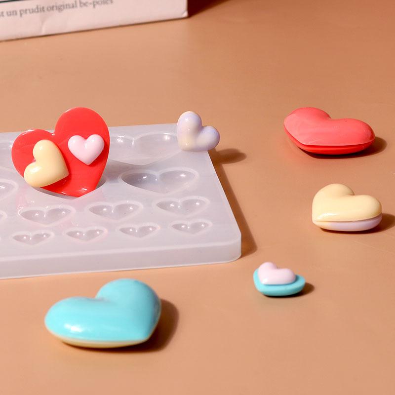 3 Size Love Heart Silicone Mold Pendant Casing Molds for Handmade DIY Resin Jewelry and Gift Making