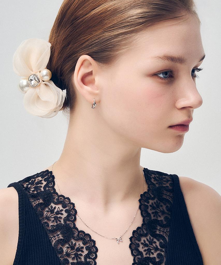 Dana Burton [925 Silver] Laguna Wave One-Touch Earrings