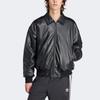 adidas Originals Klassische Street-Lederjacke mit Prägung Schwarz IP3281