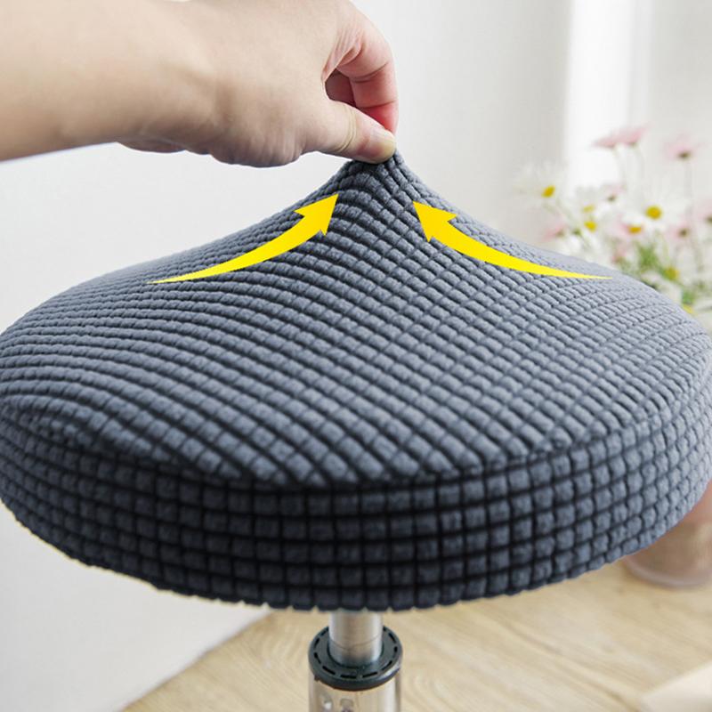 Slipcover Round Chair Cover Anti-Dirty Bar Stool Cover Solid Seat Cushion Protector Removable Stool