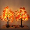 1 Paquet Arbre d'Automne Éclairé à l'Érable Lumières LED Décoration de Thanksgiving Arbre Artificiel Lumières Alimentées par Piles Lumière de Table DIY pour Bureau Décoration Intérieure