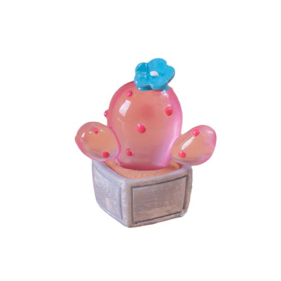 Home Desktop Artificial Plastic Plant Potted Prickly Glass Cactus Desktop Ornament Adornments Office Cactus