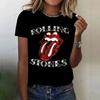 Rolling Stones Harajuku Vicces Nyomtatás Női Póló Rövid Ujjú Kerek Nyakú Piros Póló Hölgyeknek Póló Felsők Ruhák
