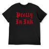 Pretty In Ink Blood Drip T-Shirt Kawaii Clothes Funny Shirt Cotton Cotton Graphic Tees Plain White T Shirts Men