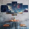 Galaxie Planète Abstraite 5 Pièces Toile Décoration Murale Impression Multi Panneaux Affiche Espace Moderne Décoration Intérieure Image Cadeau Pour Lui Pour Elle