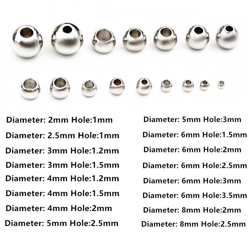 30-100 Stück 2-8mm Edelstahl Goldfarbe Abstandshalter Perlen Charms Lose Perlen DIY Armbänder Halsketten Perlen für Schmuckherstellung Charms