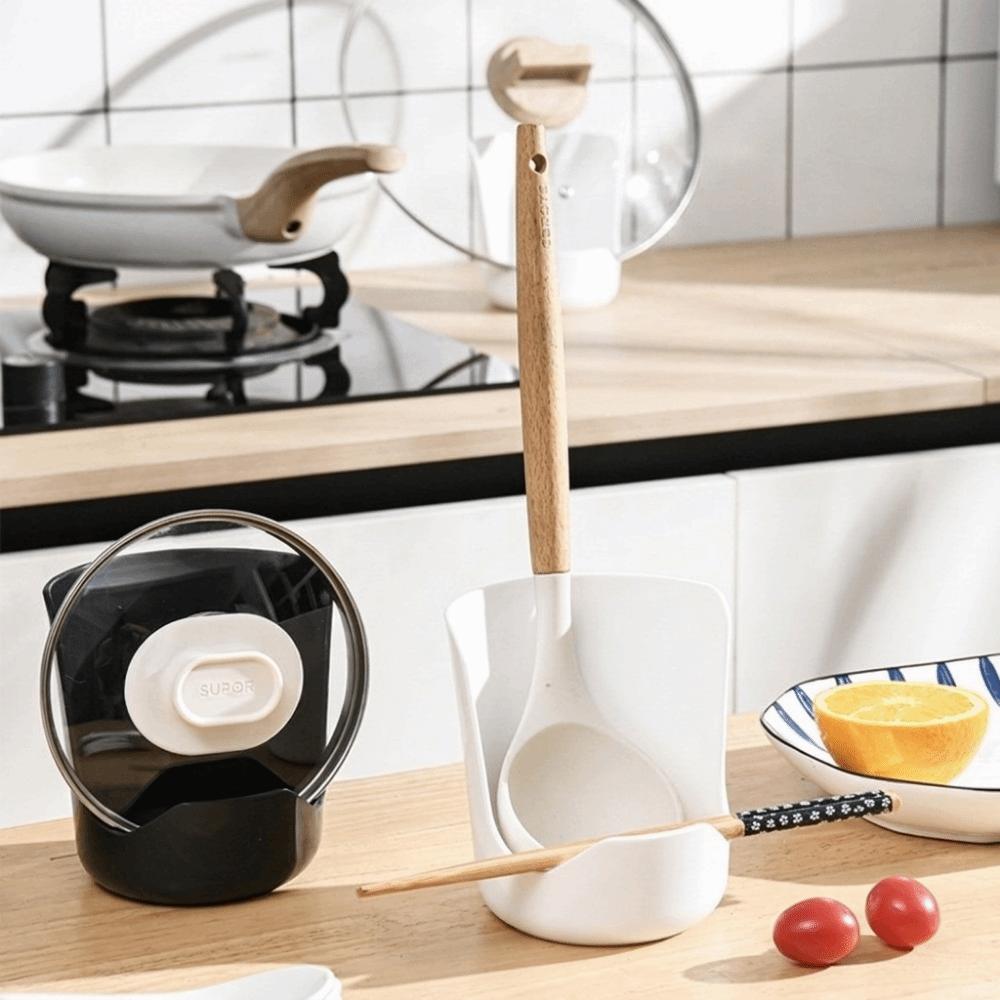 Stable Spoon Holder Plastic Soup Spoon Rack Practical Spatula Holder Dinning Table