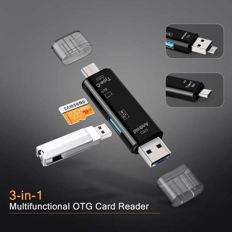 5 In 1 Multifunction Usb 3.0 Type C/Usb /Micro Usb/Tf Memory Card Reader OTG Card Reader Adapter