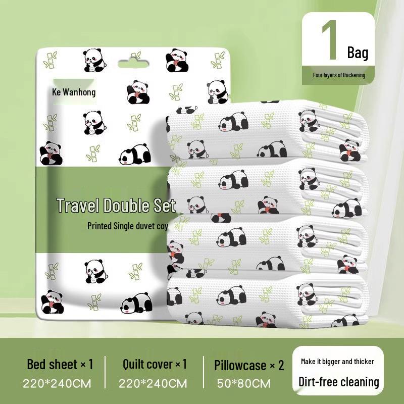 Ensemble de literie de voyage portable anti-salissure: Drap de lit jetable, Housse de couette, Taie d'oreiller - Ensemble 3 pièces pour Hôtels et Séjours.