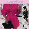 Elegant Women's Long Sleeve Shirt Dress Mini Dress With Comfortable Fit And Stylish Design