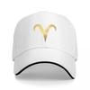 Aries Zodiac Sign In GoldCap Baseball Cap Designer Hat Big Size Hat Sunhat Men's Hats Women's