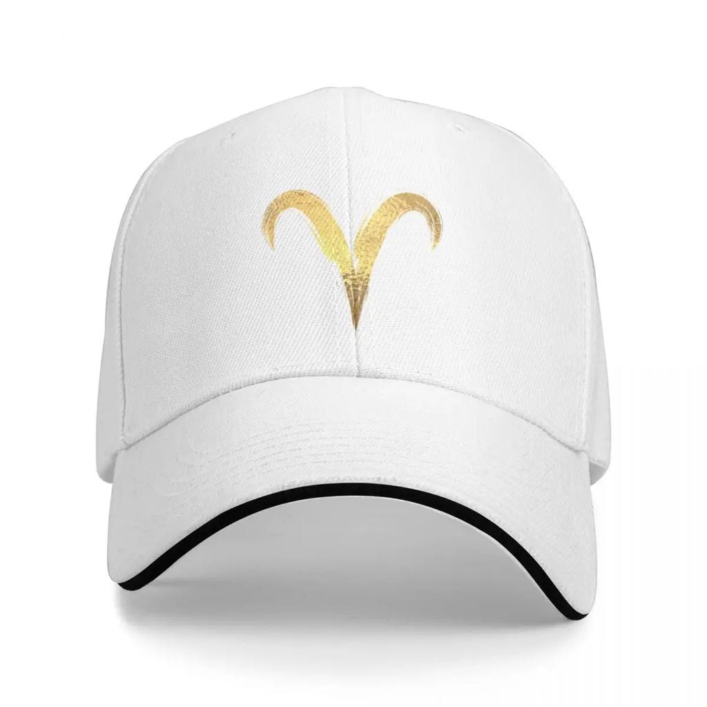 Aries Zodiac Sign In GoldCap Baseball Cap Designer Hat Big Size Hat Sunhat Men's Hats Women's