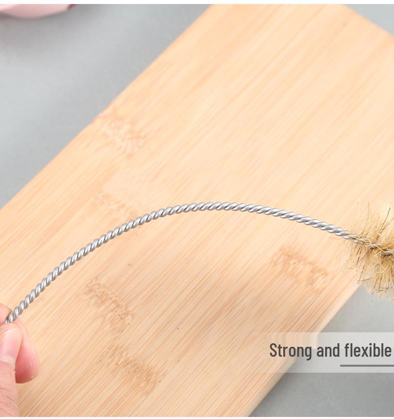 Small Bristle Test Tube & Bottle Cleaning Brush with Copper-Plated Wire Handle
