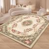 Grand Tapis Floral Rétro Européen pour Salon Tapis de Décoration de Luxe Antidérapant Chambre Vestiaire Lavable Tapis Doux