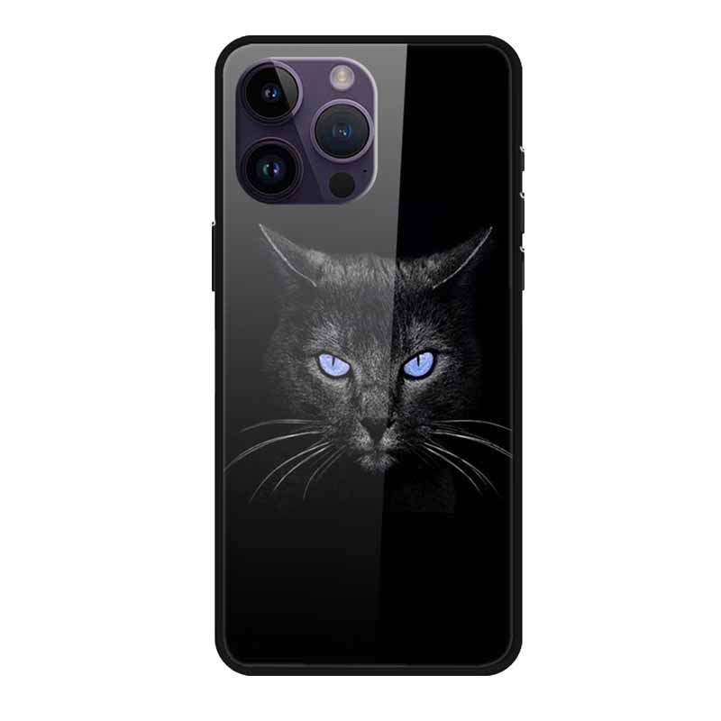 Glas-Rückseite für iPhone 16 Pro Max Handyhülle 16Pro Max Harte gehärtete Glas-Hülle für iPhone 15 Pro Max Hülle Weicher TPU-Stoßfänger