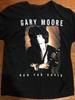 Camiseta Negra Unisex de Algodón Pesado Vtg GARY MOORE Run For Cover Talla Única Unisex TR648 Camiseta Unisex