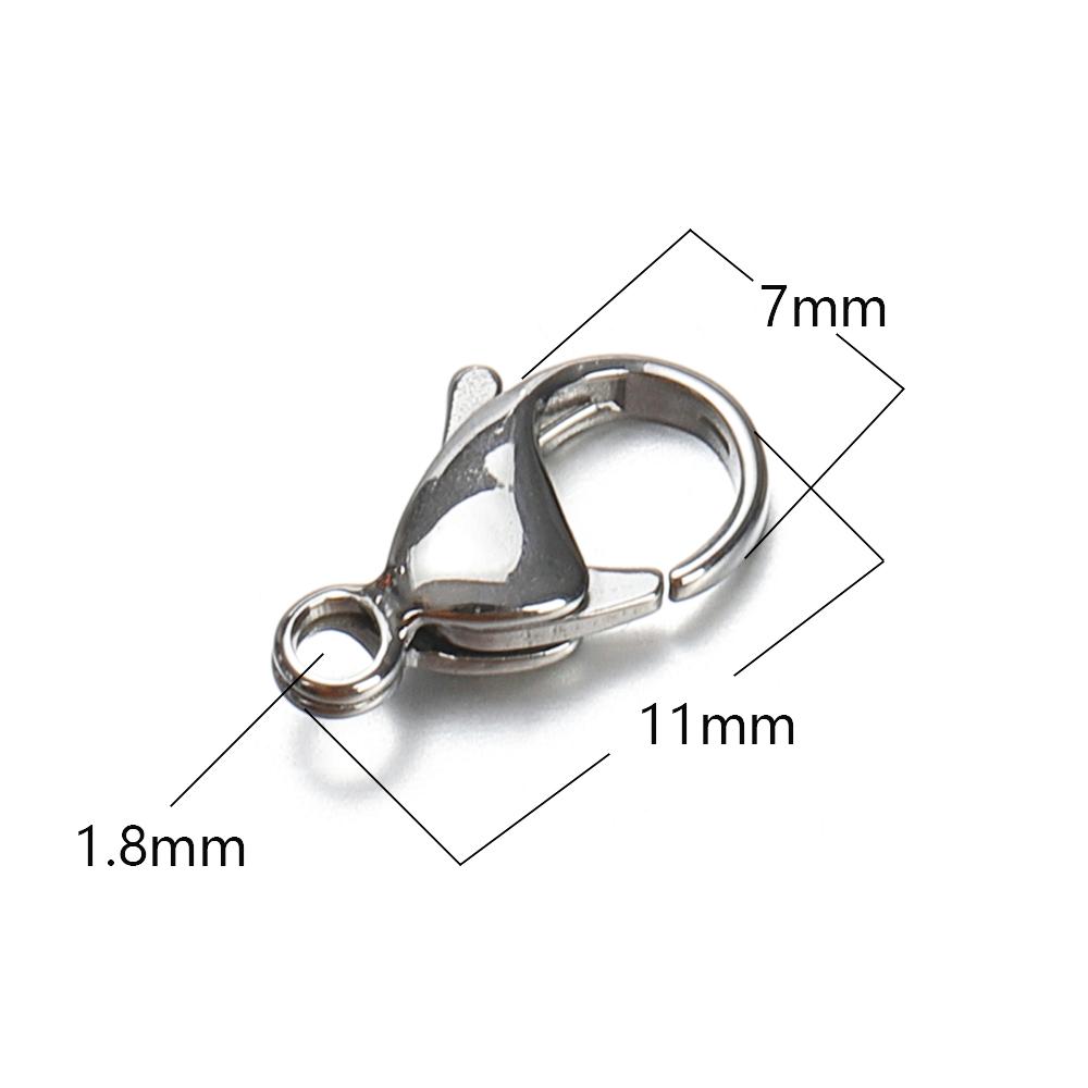 20 pièces 9-15 mm Fermoirs mousqueton en acier inoxydable pour bracelet collier Couleur or Connecteurs à griffe de chaîne Fabrication de bijoux DIY