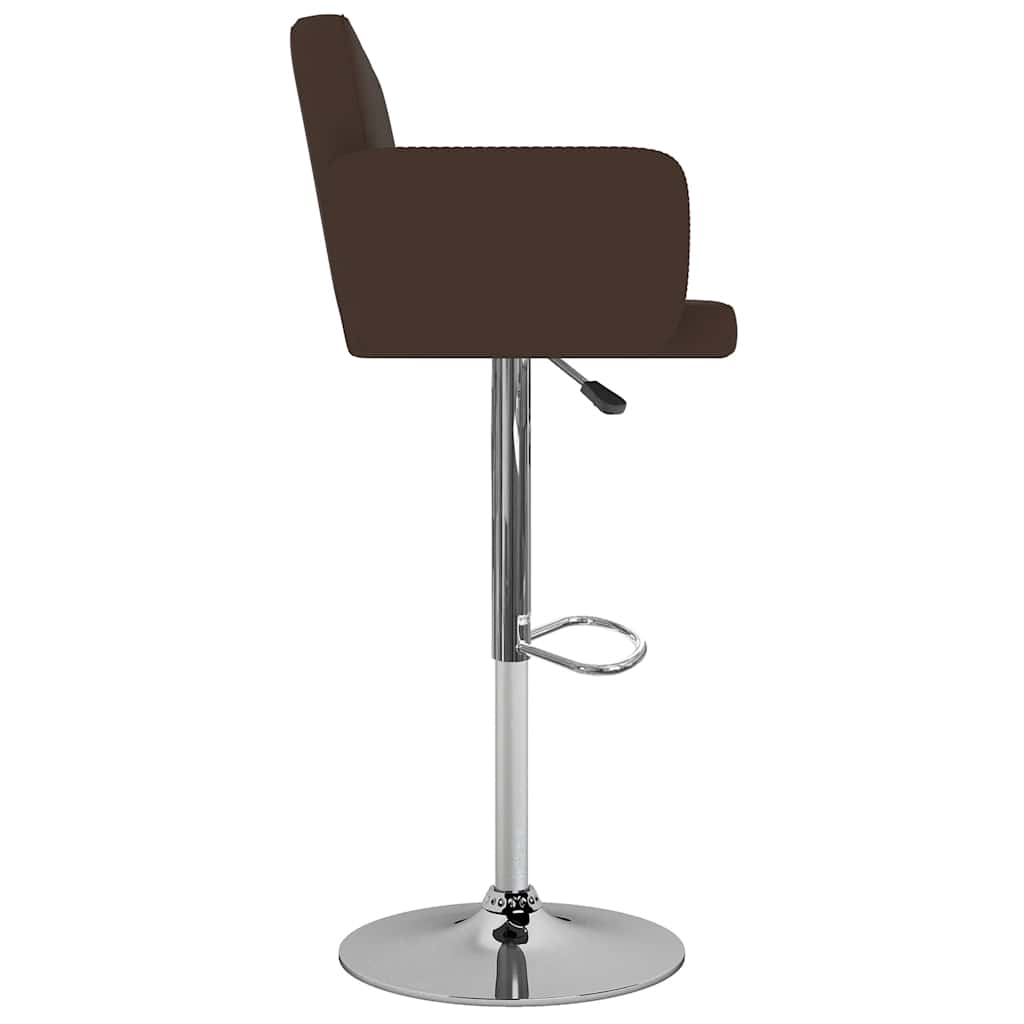 Bar Stool Set 2 Pcs Brown Faux Leather