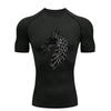 Dragon Pattern Men's Sports T-shirt for Fitness Training Gym Jogging Running Workout Compression Shirt Short Sleeve Rashguard