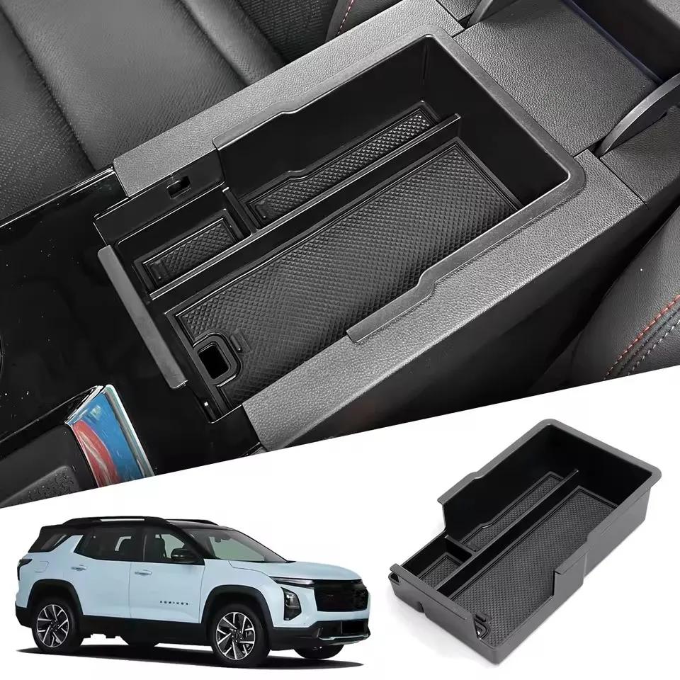 for Chevrolet Chevy Equinox 2025 Center Console Armrest Storage Box Organizers Tray Tidying Black Car Accessories