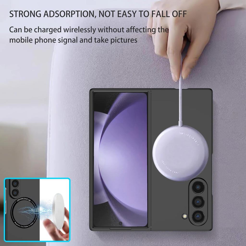 Anti-Dust Folding Cover Case for Samsung Galaxy Z Fold7 5G Fold 7 Fold6 Fold 5 6 4 3 Fold4 Fold5 Fold3 Wireless Charging Support