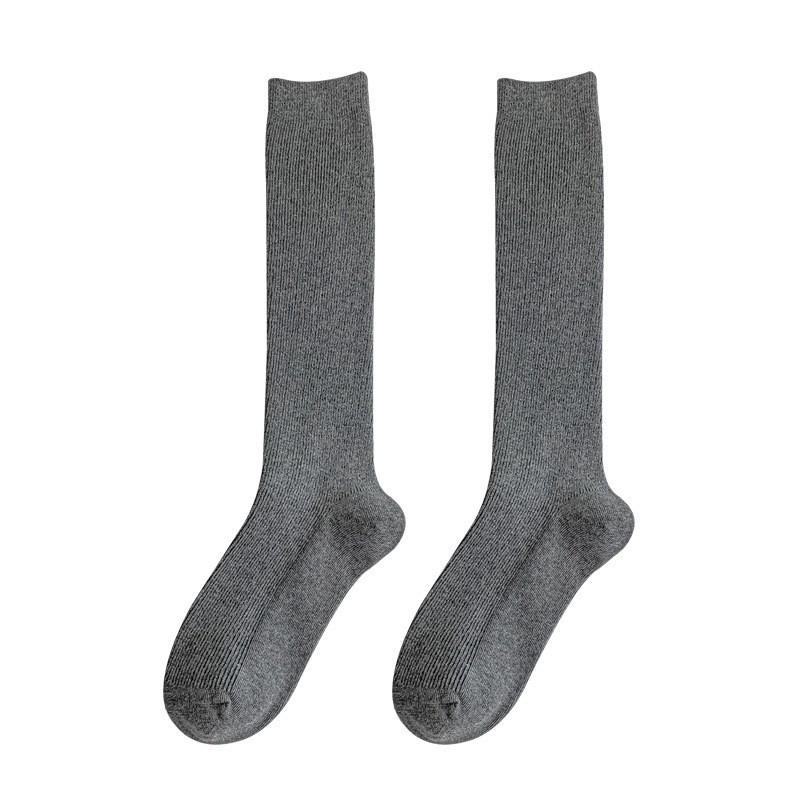 Socks Pure Cotton Calf Socks Pressure Thin High Stockings Cotton Double Needle Boneless Stacking Socks
