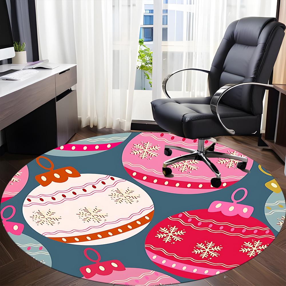 1pc Christmas Ornaments Chair Carpet for Office, Non Slip, Soft and Durable Office Rug for Interior Decoration