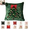 Cozy Knitted Plush Pillow Covers Christmas Pillowcase, 3D Embroidered Design Soft Throw Decorative Cases Cover, Cushion Cover for Holiday Home